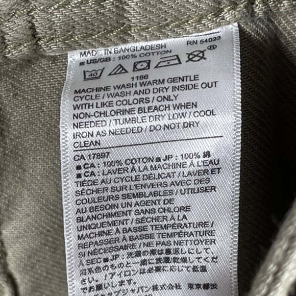 NEW Banana Republic Jeans Womens 4 green denim straight taper cargo casual - Picture 6 of 9